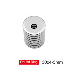 2~20PCS 30x4-5 Ring Loop Magnets Disc 30x4mm Hole 5mm Rare Earth Magnets 30x4-5mm Round DIY Countersunk Magnets 30*4-5 N35 2024 - buy cheap