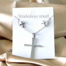 LUXUKISSKIDS-Conjunto de joyería de acero inoxidable para mujer, aretes, collar cruzado, conjuntos de joyería de oro de Dubái 2024 - compra barato