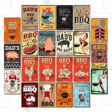 DAD'S BBQ Tin Signs Vintage Metal Plaques Wall Poster Decorative Plates Bar Decoration Farmhouse Decor 20x30cm 2024 - buy cheap