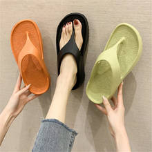 Jianbudan chinelos de sola grossa, chinelos confortáveis para mulheres, moda externa, unissex, para casal, sapatos de praia 2024 - compre barato