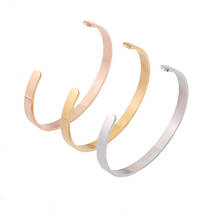 100% Stainless Steel Blank Open Cuff Bangle For Engrave 6mm Width Bangles 65mm Mirror Polished Wholesale 5pcs 2024 - buy cheap