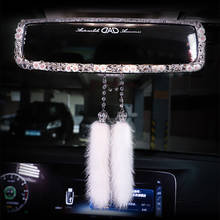 Capa de espelho retrovisor para interior de carro, com strass, cristal, decoração, acessório feminino 2024 - compre barato