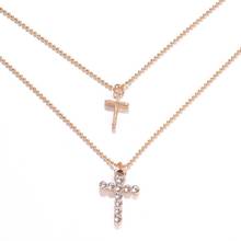 Vintage Cross With  Crystal Rhinestone Pendant Necklace For Women Accessories Jewelry 2024 - buy cheap