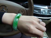 Pulseira natural de esmeralda zheru, braçadeira esmeralda classe a de 54-62mm verde gelo bi-cor, bracelete requintado de princesa 2024 - compre barato