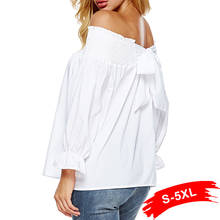 Plus Size 3Xl 4Xl 5Xl Sexy Off Shoulder Tops Spring Summer Strapless Women Blouse Bowknot Slash Neck Shirts Casual Loose Blusas 2024 - buy cheap