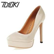 Tuyoki Size 32-43 Fashion Pumps For Women Pointed Toe Thin High Heels Slip On Platform Sexy Party Club Shoes Ladies Footwear 2024 - buy cheap