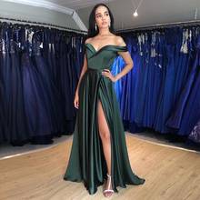 Темно-зеленые плиссированные платья для причастия, длинное вечернее платье для выпускного вечера, Вечерние Платья De Soiree longue, формальное платье, простой халат De soiree 2024 - купить недорого