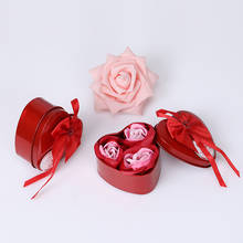 3Pcs Flower Soap Heart Scented Bath Body Petal Rose Flower Soap Case Wedding Decoration Gift Festival Box Valentine'S Day Gift 2024 - buy cheap