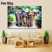 5d diy pintura de diamante arte elefante família mosaico de diamante ponto de cruz quadrado completo/broca redonda strass decoração de casa imagem 2024 - compre barato