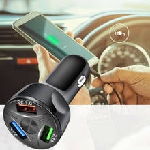 Novo universal 3-port usb adaptador de carregador de carro display led qc 3.0 adaptador de energia de carregamento rápido automático acessórios automóveis 2024 - compre barato