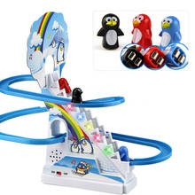 Kids Funny Penguin Climbing Stairs Musical Toys Parent-Child Puzzle Assembled Slide Interactive Toy Electric Railcar Xmas Gift 2024 - buy cheap