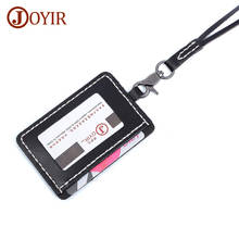 JOYIR Genuine Leather Business ID Badge Holder Case with Neck Strap Lanyard Card Work Pass Holder Badge Cards Cover 2024 - buy cheap