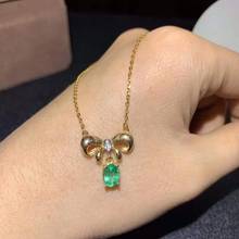 Real Natural Emerald Pendant necklace Solid S925 Sterling Silver For Women Colour Gem Stone 2024 - buy cheap