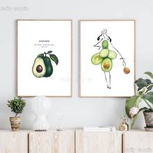 Canvas Prints Wall Artwork Painting Avocado Poster Abstract Girl Pictures Home Decor Modular Nordic Style Poster For Living Room 2024 - compre barato