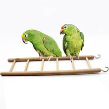 Escada de madeira para gaiola de pequeno estimação, papagaio, hamster, gaiola, brinquedos 2024 - compre barato