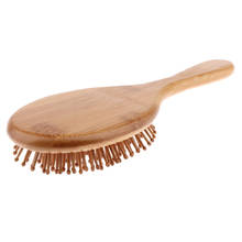 Гладкая и блестящая натуральная бамбуковая щетина с шариком, деревянная Массажная расческа для волос 2024 - купить недорого