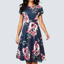 Casual feminino pequeno fresco impressão vestido elegante doce festa a linha prairie estilo vestido 1ha102 2024 - compre barato