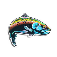Interesting Car Sticker Accessories 3D Rainbow Trout Fish Animal Decal Car Window Waterproof PVC 13cm X 10cm 2024 - buy cheap