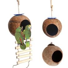 Coconut Shell Parrot Birds Nest Fixed Swing Bed Cave Toy House Pet Supplies 2024 - buy cheap