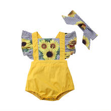 Summer Sunflower  Newborn Kid baby girl romper Sleeveless Romper Jumpsuit Sunsuit Outfit for new born 2024 - buy cheap