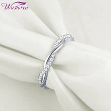 Wuziwen, обручальное кольцо из стерлингового серебра 925 пробы с витой веревкой для женщин, обручальное кольцо с изогнутой волной, эксклюзивные ювелирные изделия из циркония 2024 - купить недорого