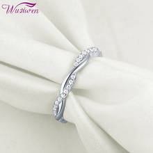 Wuziwen, обручальное кольцо из стерлингового серебра 925 пробы с витой веревкой для женщин, обручальное кольцо с изогнутой волной, эксклюзивные ювелирные изделия из циркония 2024 - купить недорого