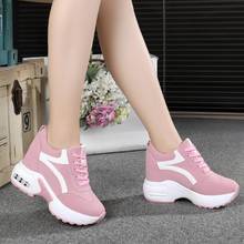 Zapatos informales de plataforma para mujer, zapatillas de cuero de ante, color blanco, Primavera, 2019 2024 - compra barato