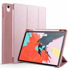 Holder Smart PU Leather Trifold Stand+PC Tablet Case for IPad Pro 11 2018 Hard Back Cover for New IPad Pro 11 Cover Funda+pen 2024 - buy cheap