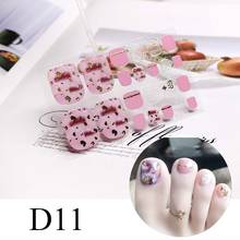 Toe Nail Stickers Waterproof Fashion Toe Nail Wraps Nail Art Full Cover Adhesive Foil Stickers Manicure Decals D11 2024 - buy cheap