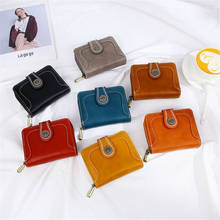 Women Leather Zipper Pocket Wallet Coin Card Case Holder Purse Wth ID Window Short Wallet Cartera Mujer 2024 - buy cheap