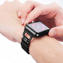 Ремешок для apple watch band 5, 4, 44 мм, 40 мм, Миланская петля, алмазный браслет для apple watch correa 3, 2, браслет из нержавеющей стали iwatch 42 мм, 38 мм 2024 - купить недорого