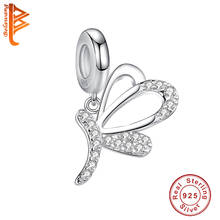 925 Sterling Silver Elegant Flying Butterfly Charm Fit Original Bracelet Clear Zircon Fashion Insect Bead Birthday Gift 2024 - buy cheap