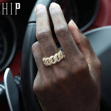 HIP Hop Classic CZ Cuban Prong Ring Gold Silver Color Iced Out Zircon Charm Ring For Men Women Jewelry Size 8-10 2024 - buy cheap