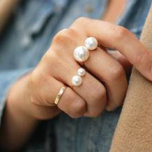 Anillo de moda exageración moda en forma de U apertura ajustable anillo de oro para mujeres Nueva joyería 2024 - compra barato