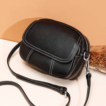 Small Women Crossbody Bag Genuine Leather Shoulder Bags For Ladies 2021New Solid Color Circular Messenger Purses Daily Mini Bag 2024 - buy cheap