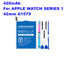 Аккумулятор LOSONCOER 420 мАч A1579 для Apple watch Series 1 Series 2 38 мм 42 мм реальная емкость Series1 Series2 батарея ~ в наличии 2024 - купить недорого