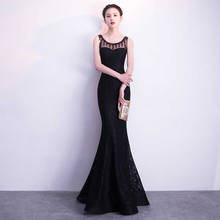 Lace Mermaid Chinese Cheongsam Dress Women Qipao Long Oriental Dresses Evening Gown Sexy Qi Pao 2024 - buy cheap