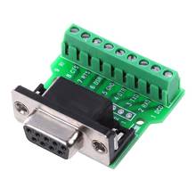 Db9 rs232 serial para terminal fêmea, adaptador, placa de fuga, conector, preto + verde 2024 - compre barato