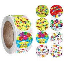 1 Roll 8 Styles Happy Birthday Round Stickers Party Gift Packaging Seal Labels GXMA 2024 - buy cheap