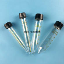 10pcs/lot 15ml Centrifugal Tube with Graduation Conical Bottom, Glass Centrifuge Tube with Screw Cap 2024 - buy cheap