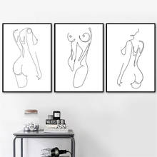 Pintura de arte corporal para mulheres, sexy nude, feminina, poster abstrato de parede, pintura de impressão, imagens de arte minimalista para meninas, decoração de quarto 2024 - compre barato