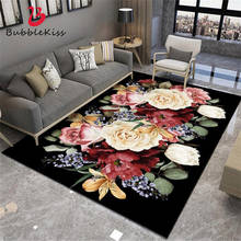 Tapete estilo europeu de veludo, antiderrapante, grosso, com estampas florais, de cristal, para sala de estar, quarto 2024 - compre barato