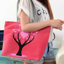 Cute Tree Print Women Canvas Handbags Fashion Female Shoulder Bags Casual Girls Ladies Totes Shopping Bag 2021 2024 - buy cheap