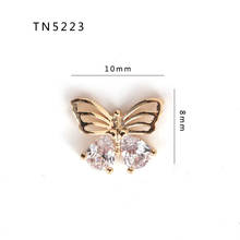 10pcs TN5223 butterfly Alloy Zircon Nail Art Crystals jewelry Rhinestones nails accessories supplies nail art decorations charms 2024 - buy cheap