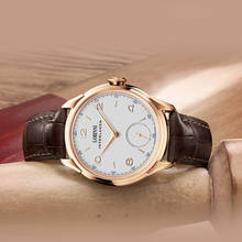 Lobinni-reloj mecánico de moda para hombre, con movimiento de gaviota de cuero, relojes automáticos de lujo de Suiza, dropshipping 2024 - compra barato