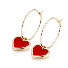 Creative Red Black Heart-shaped Earrings Charming Women's Wedding Gold Earrings Accessories Fashion Lady Party Jewelry Gift 2024 - buy cheap