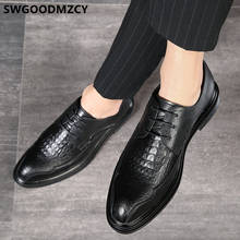Zapatos de diseñador clásicos italianos para hombre, calzado Formal de cuero de cocodrilo para oficina, Bona 2024 - compra barato