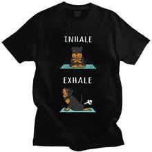 Camiseta de algodón de manga corta para hombre, camisa con estampado de perro Metzgerhund alemán, para Yoga, Inhale Exhale 2024 - compra barato