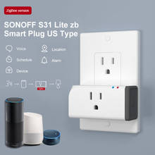 SONOFF-enchufe inteligente Itead S31 Lite US, enchufe Zigbee, Control remoto por voz, interruptor de casa inteligente, funciona con Alexa, Hub de cosas inteligentes, 1/2 Uds. 2024 - compra barato