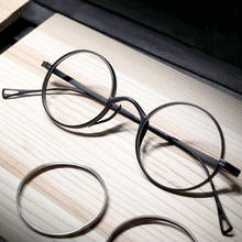 Montura de gafas ópticas de titanio para hombre y mujer, lentes redondas y pequeñas, de calidad, Retro, Vintage, con prescripción circular Simple 2024 - compra barato